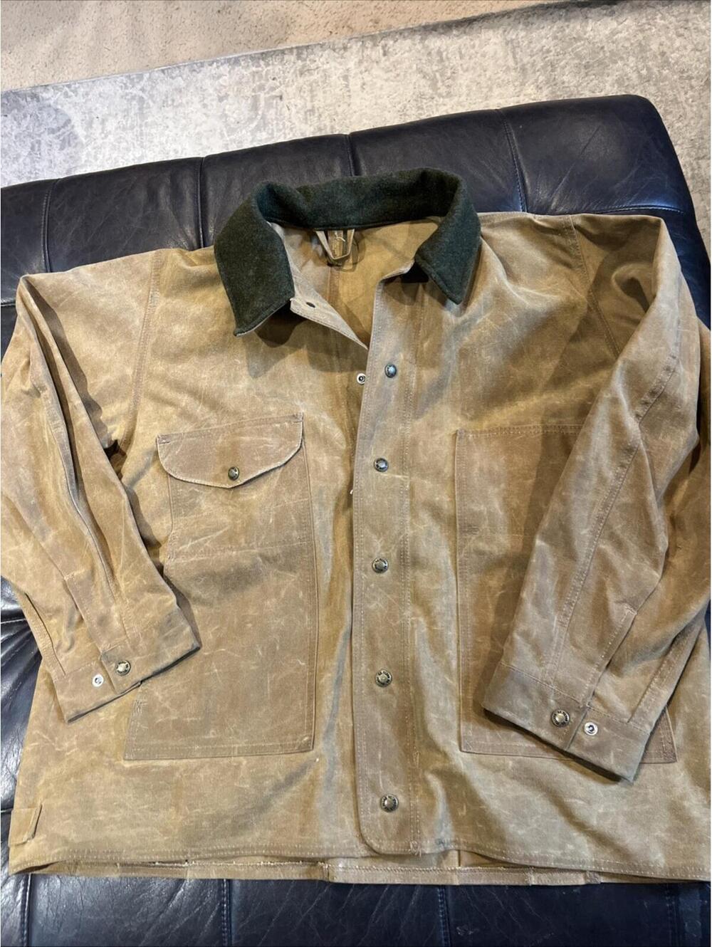 CC FILSON Tin Cloth Cruiser Jacket Style 10007 XXL Made in the USA Oil Waxed
